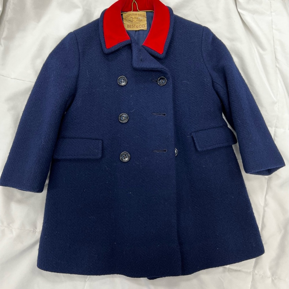 Vintage navy wool suit with hat.